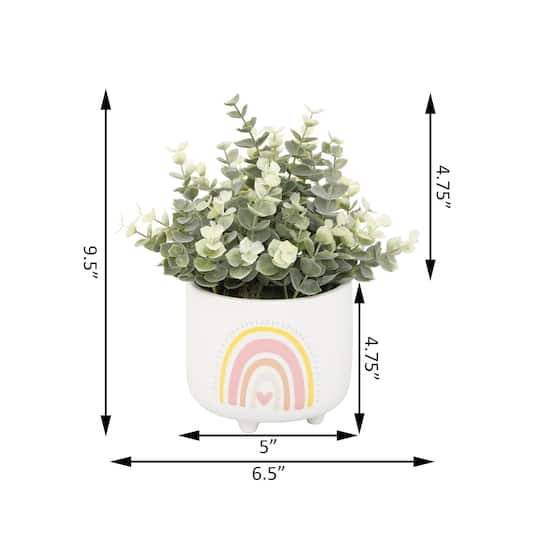 Flora Bunda® Eucalyptus In 4.75" Double Rainbow Footed Pot